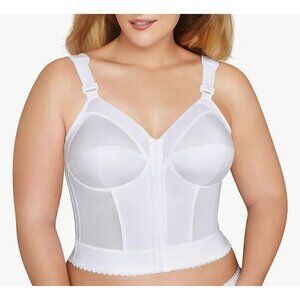 Exquisite Form Long Line White Girdle with Adjustable Straps and Boning 36C